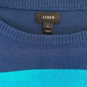 J crew cotton two tone knit sweater